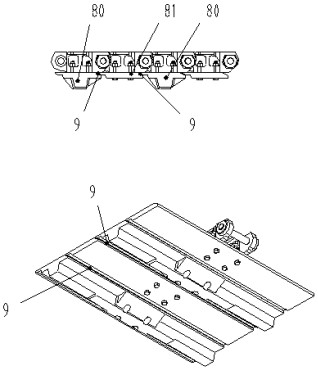 Walking track device for deep sea polymetallic nodule mining area