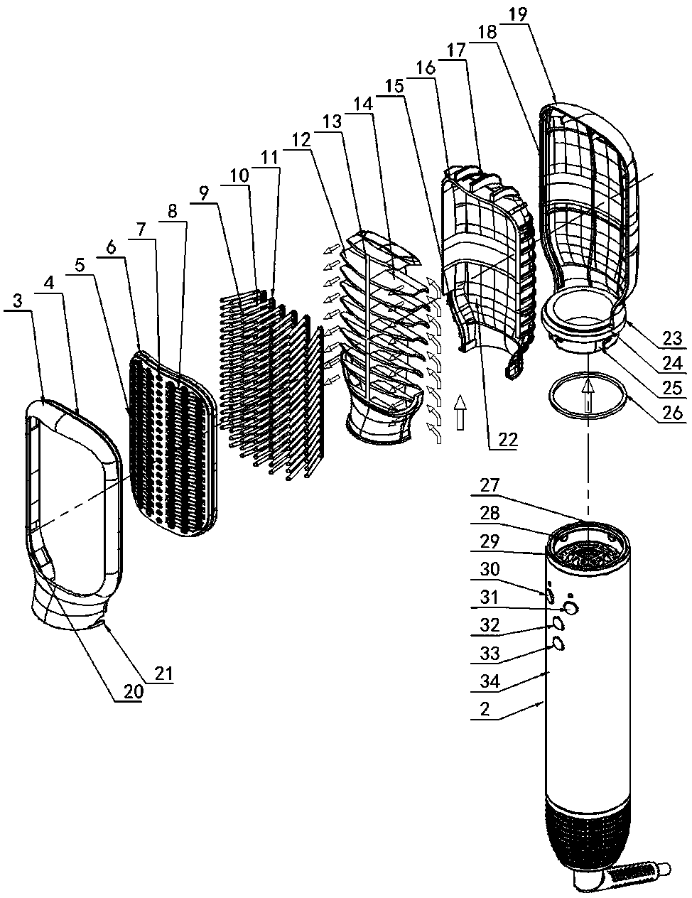 Handheld electric hair drier comb