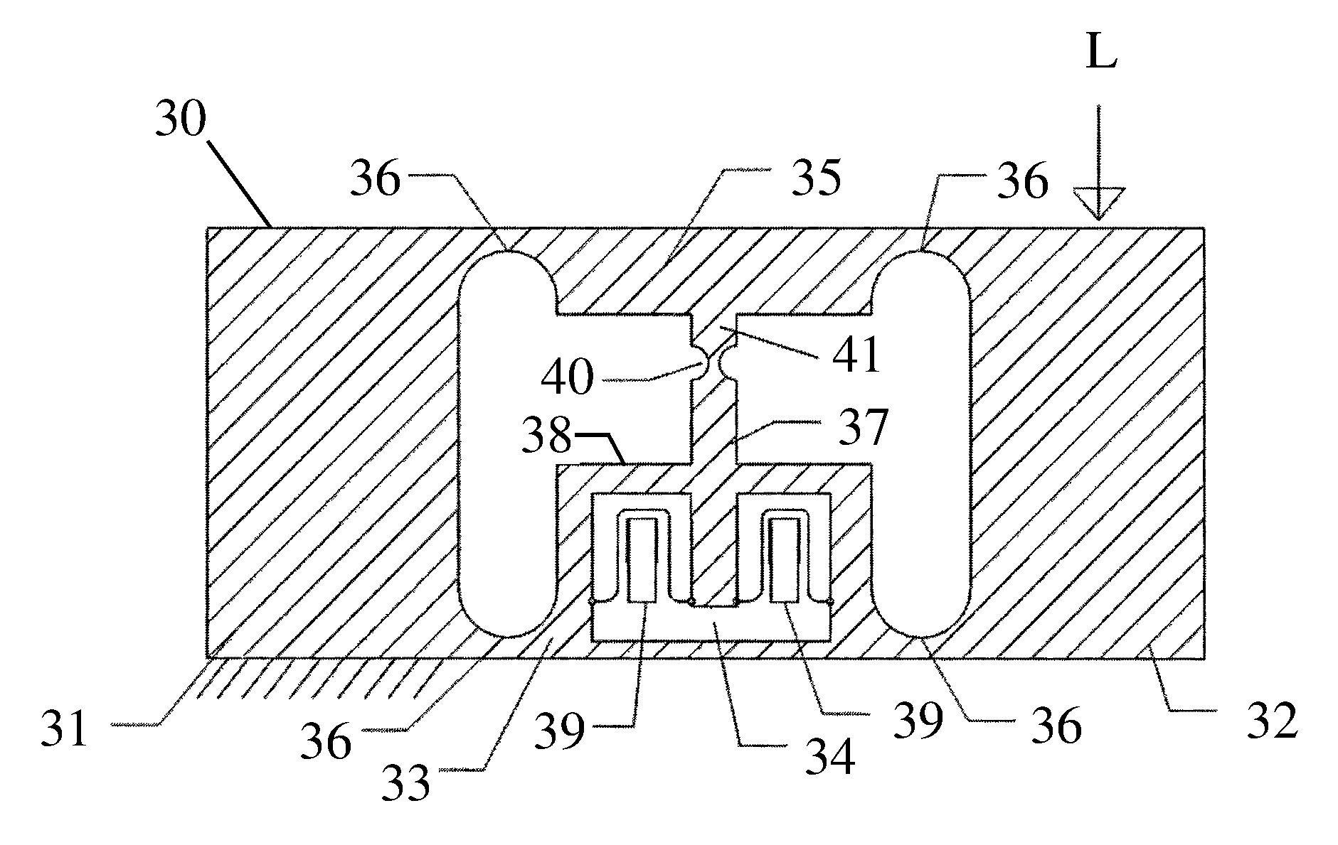 Load cell having an elastic body