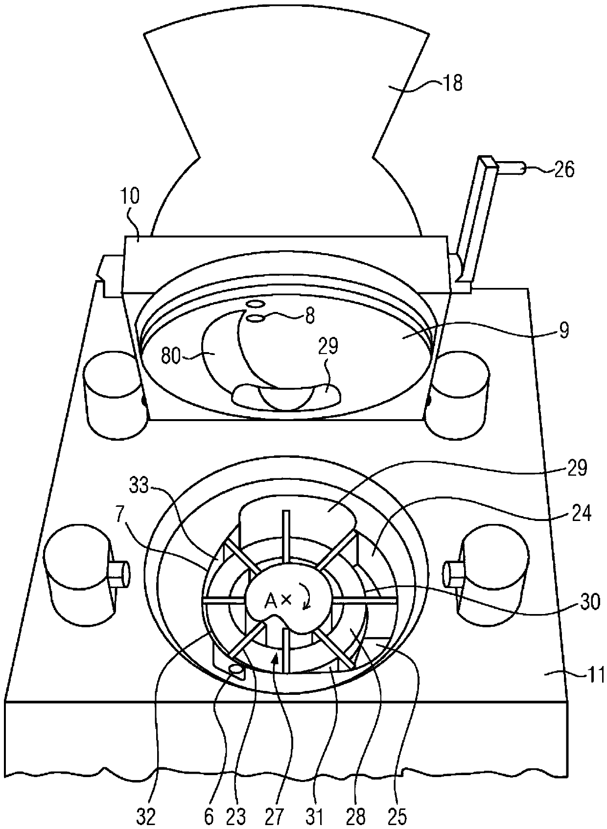 Filling machine and method for filling pasty substances