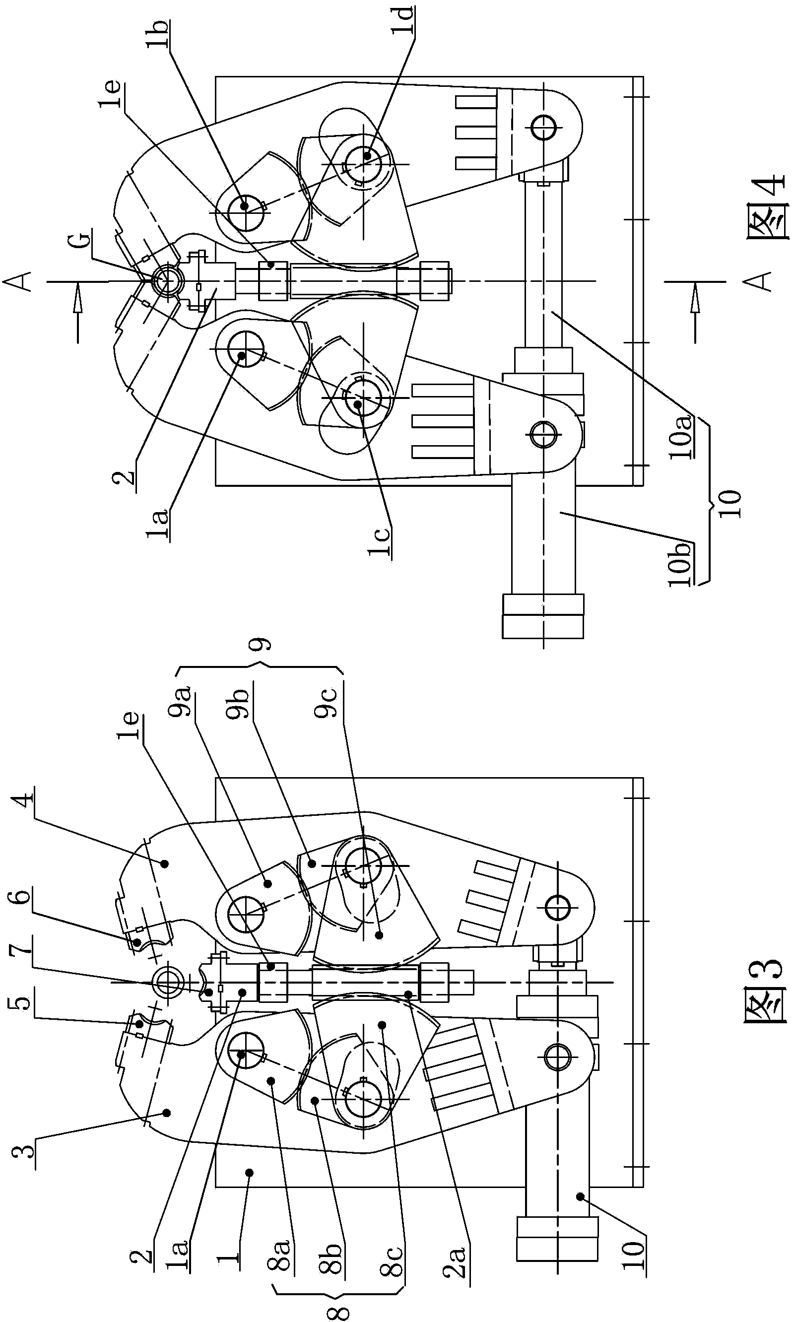 Three-jaw necking machine synchronizing by rack