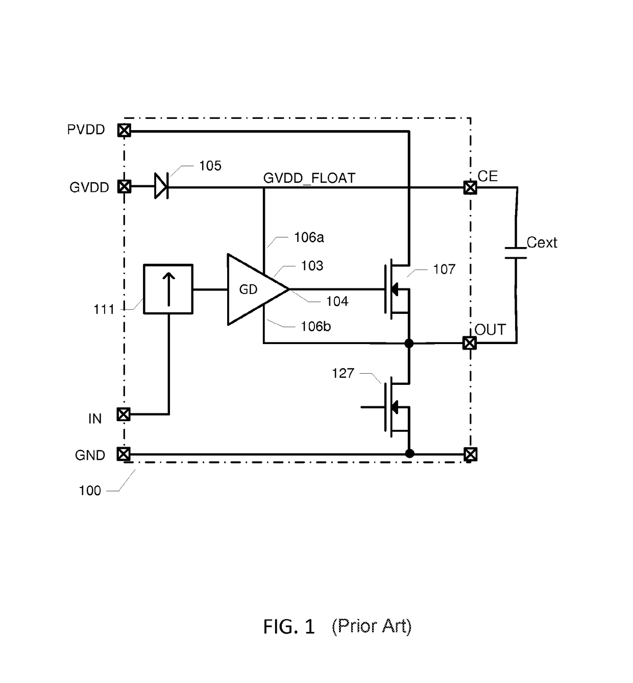 Integrated high side gate driver structure and circuit for driving high side power transistors