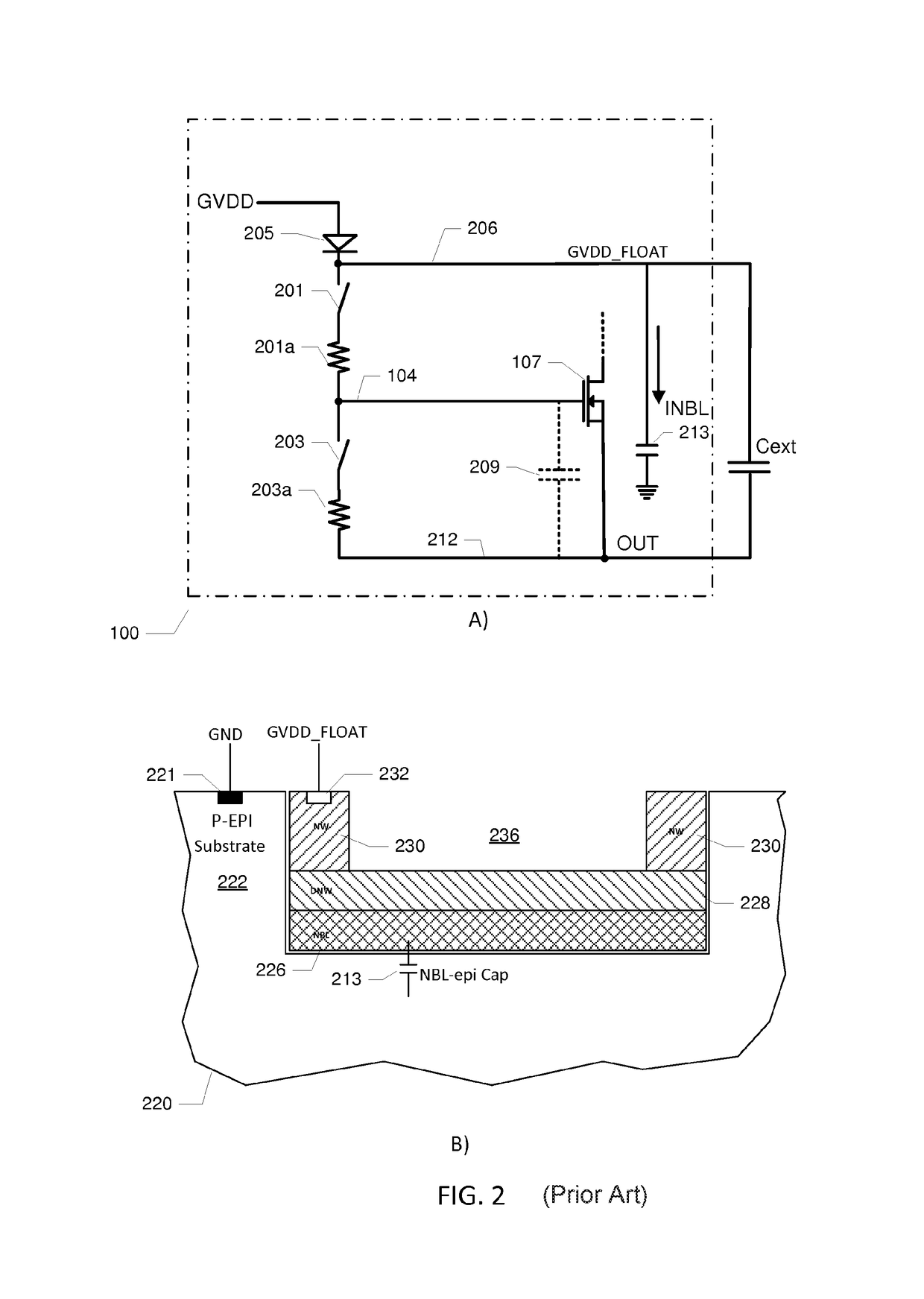 Integrated high side gate driver structure and circuit for driving high side power transistors