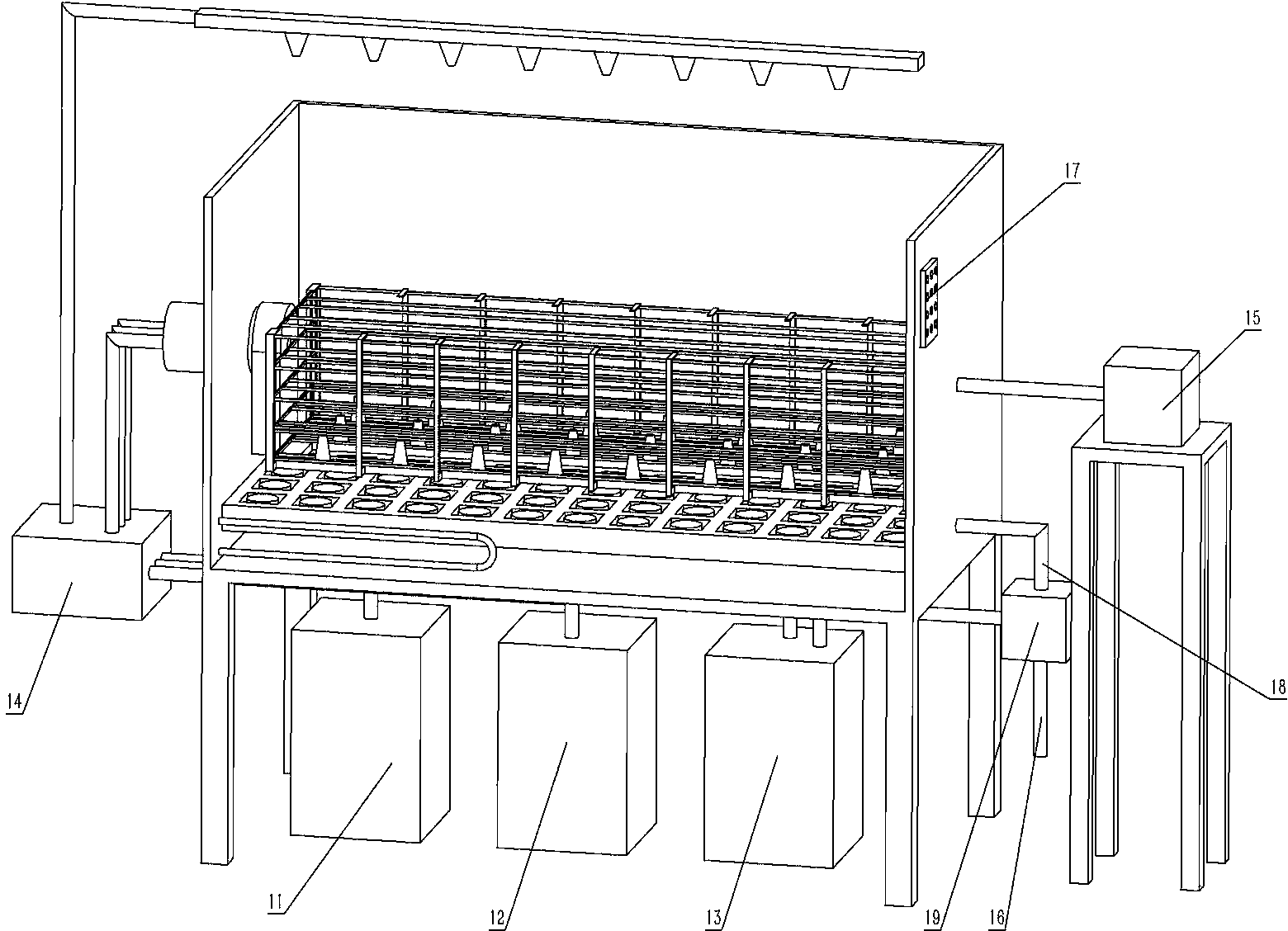 Fully-automatically-controlled efficient ultrasonic bottle washer