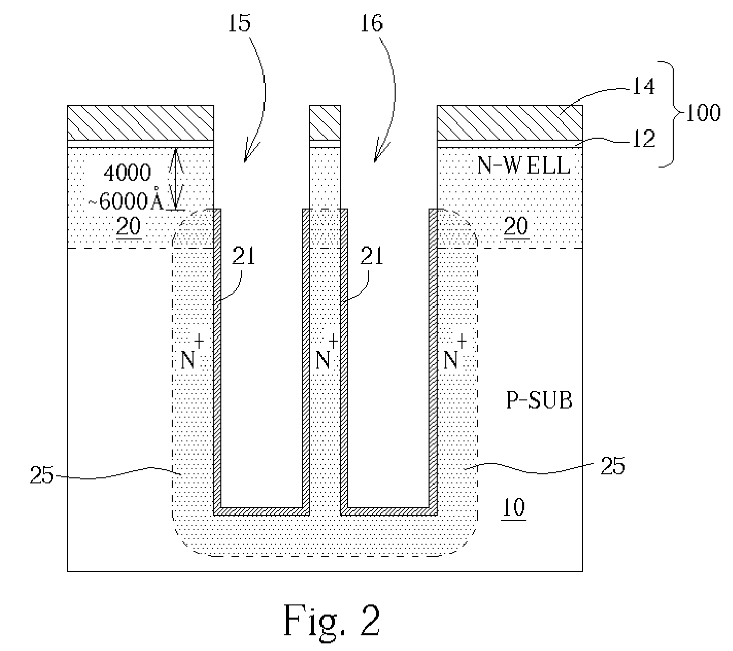 Deep-trench 1t-sram with buried out diffusion well merged with an ion implantation well