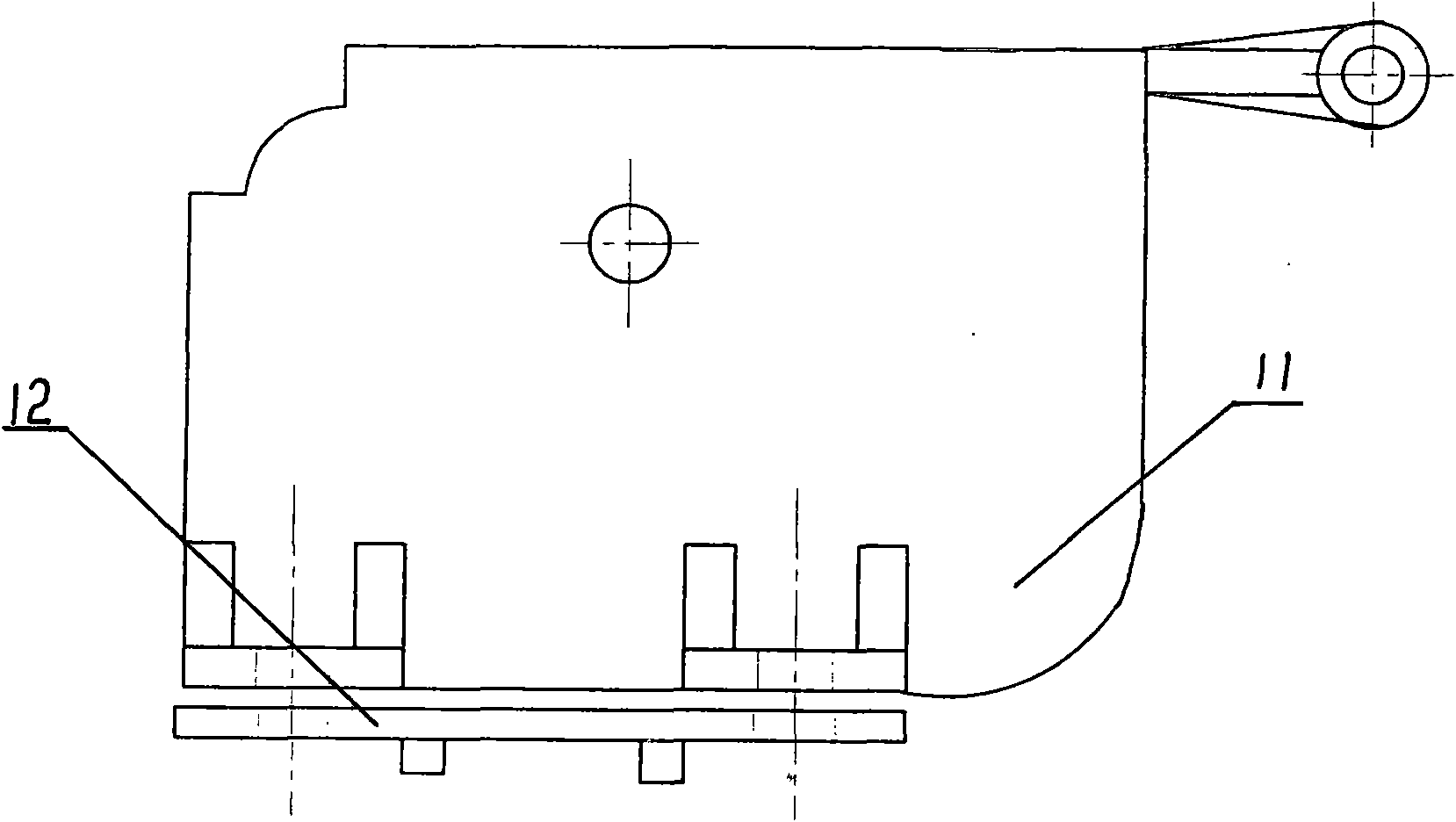 Heading machine provided with cantilever type front canopy supporting protection device