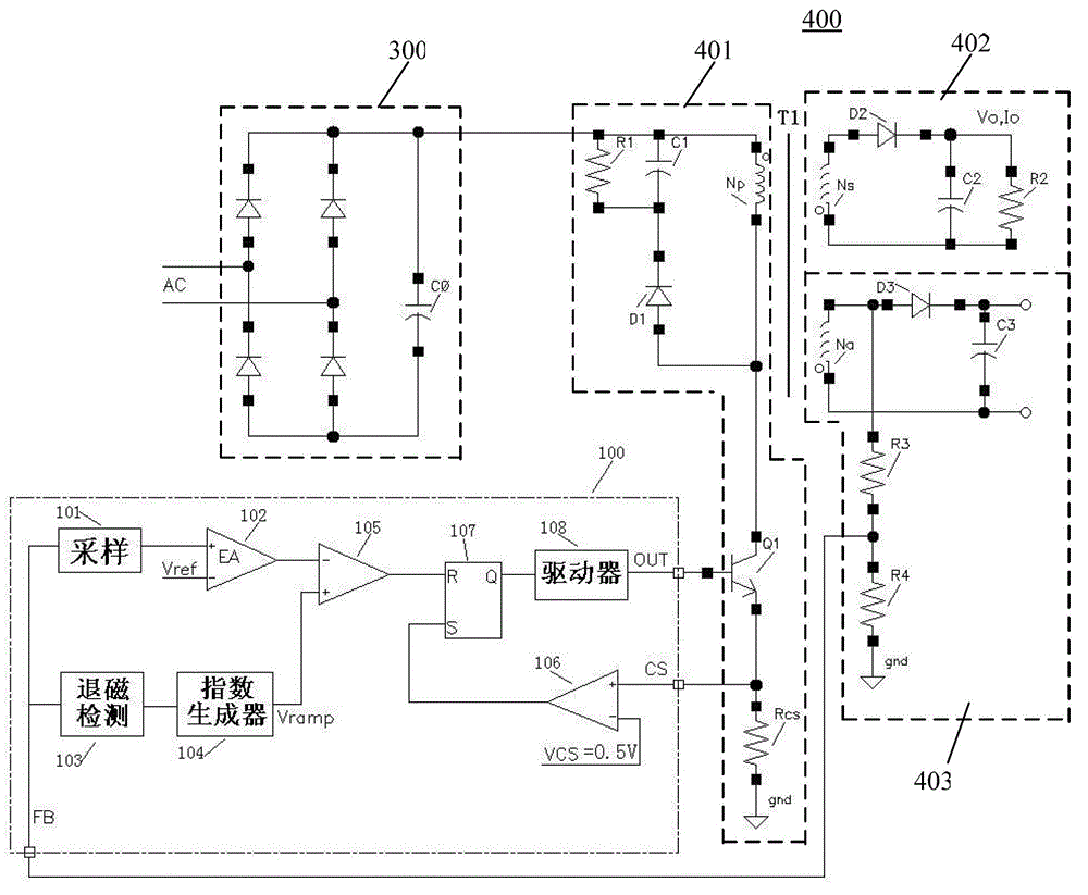 Dual-threshold control system and method for switch power supply