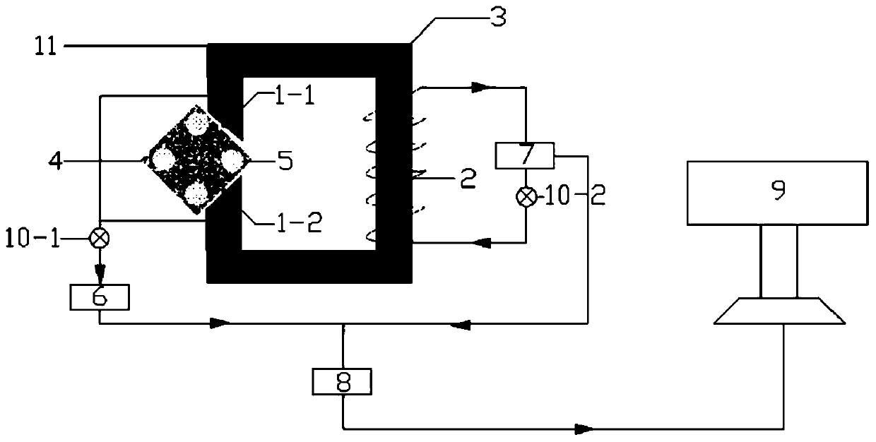 Electromagnetic field principle-based external nondestructive steel bar corrosion monitoring sensor and testing method