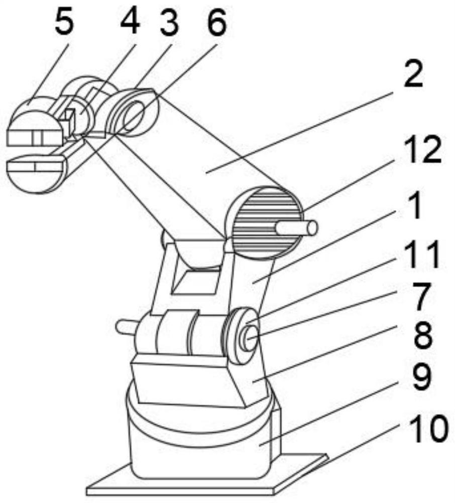 An intelligent mechanical arm with an anti-falling component