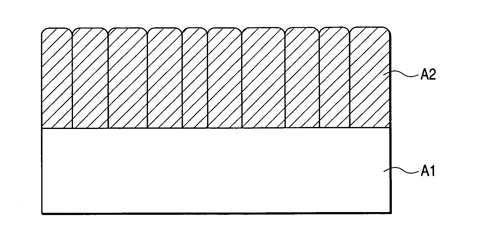 Semiconductor and semiconductor manufacturing arrangements having a chalcogenide layer formed of columnar crystal grains perpendicular to a main substrate surface