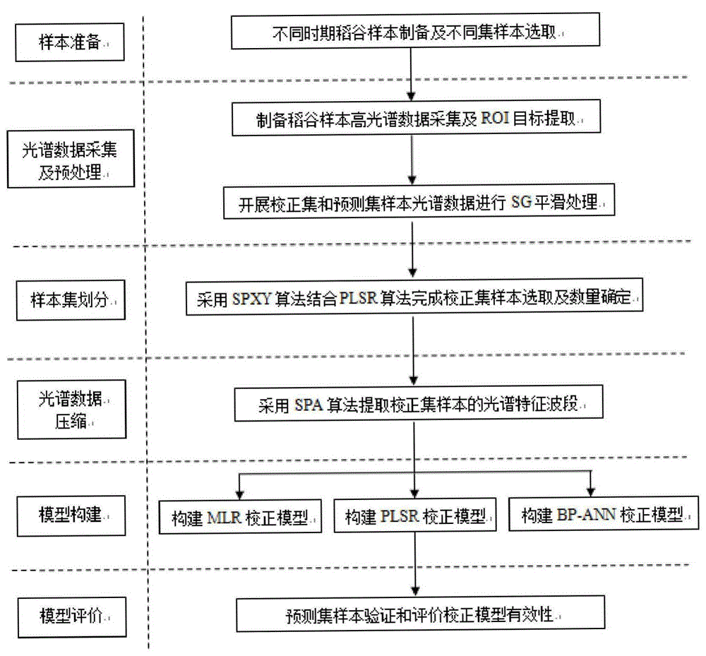 Nondestructive testing method and system of fatty acid content of rice