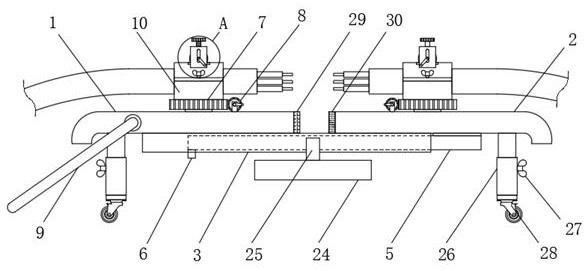 Auxiliary device convenient for adjusting connection direction of cables