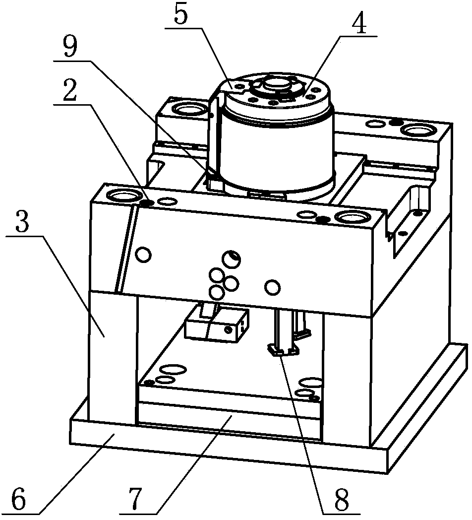 Push-out mechanism of dust collector outer bucket pouring mould