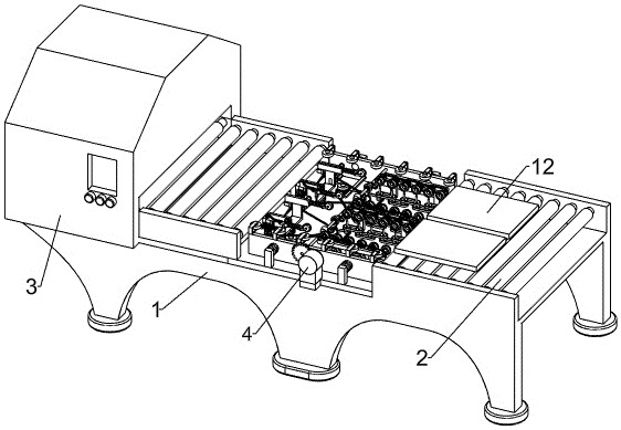 A feeding device with guiding function for high imaging tempered glass furnace