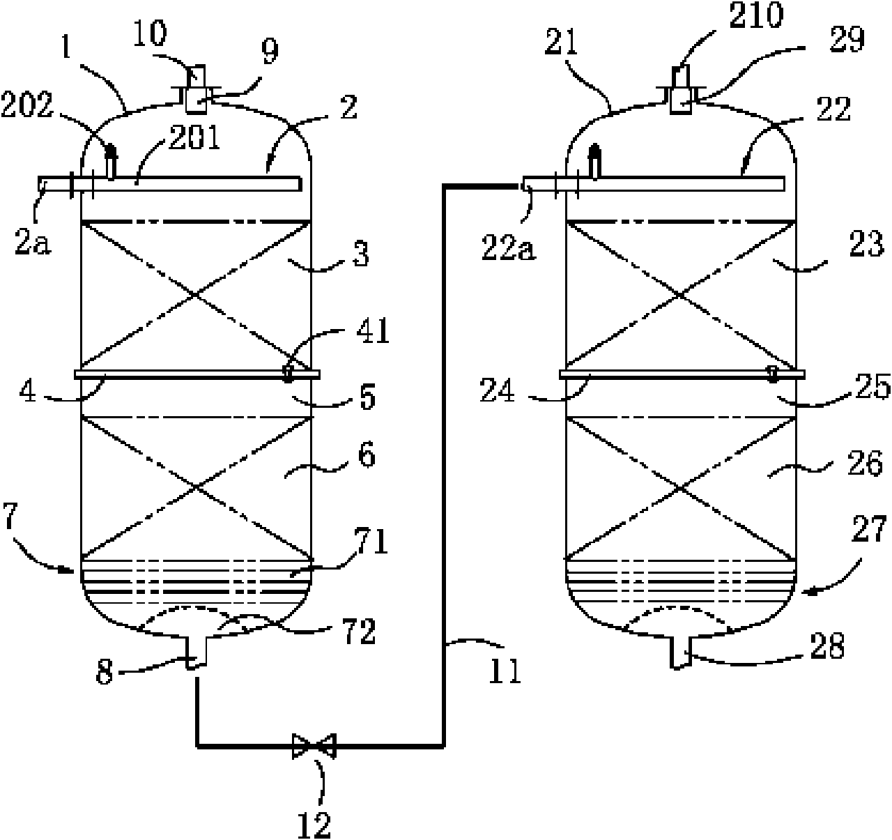 Fine desalination duplicate bed