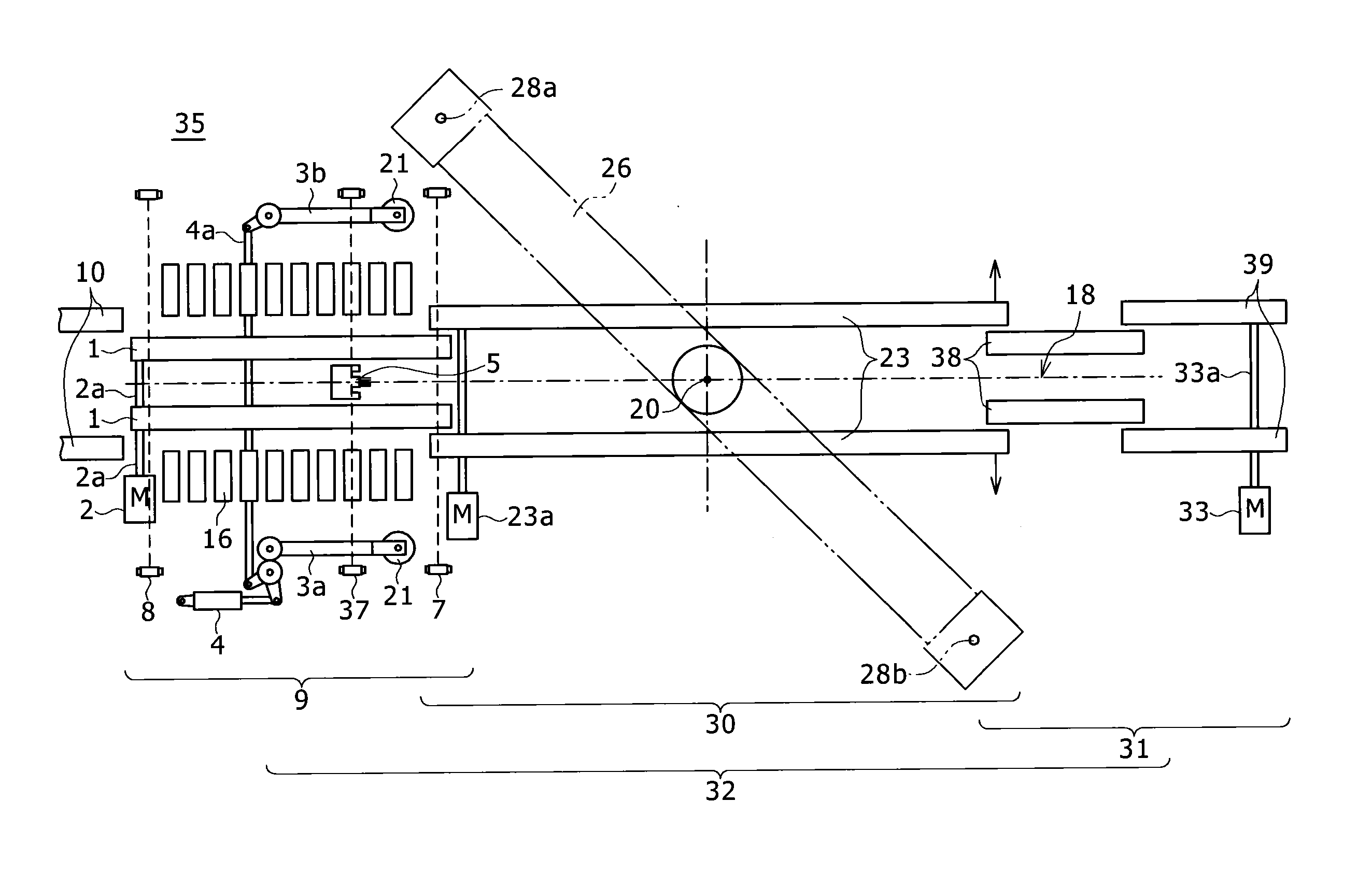 Tire testing machine conveyor