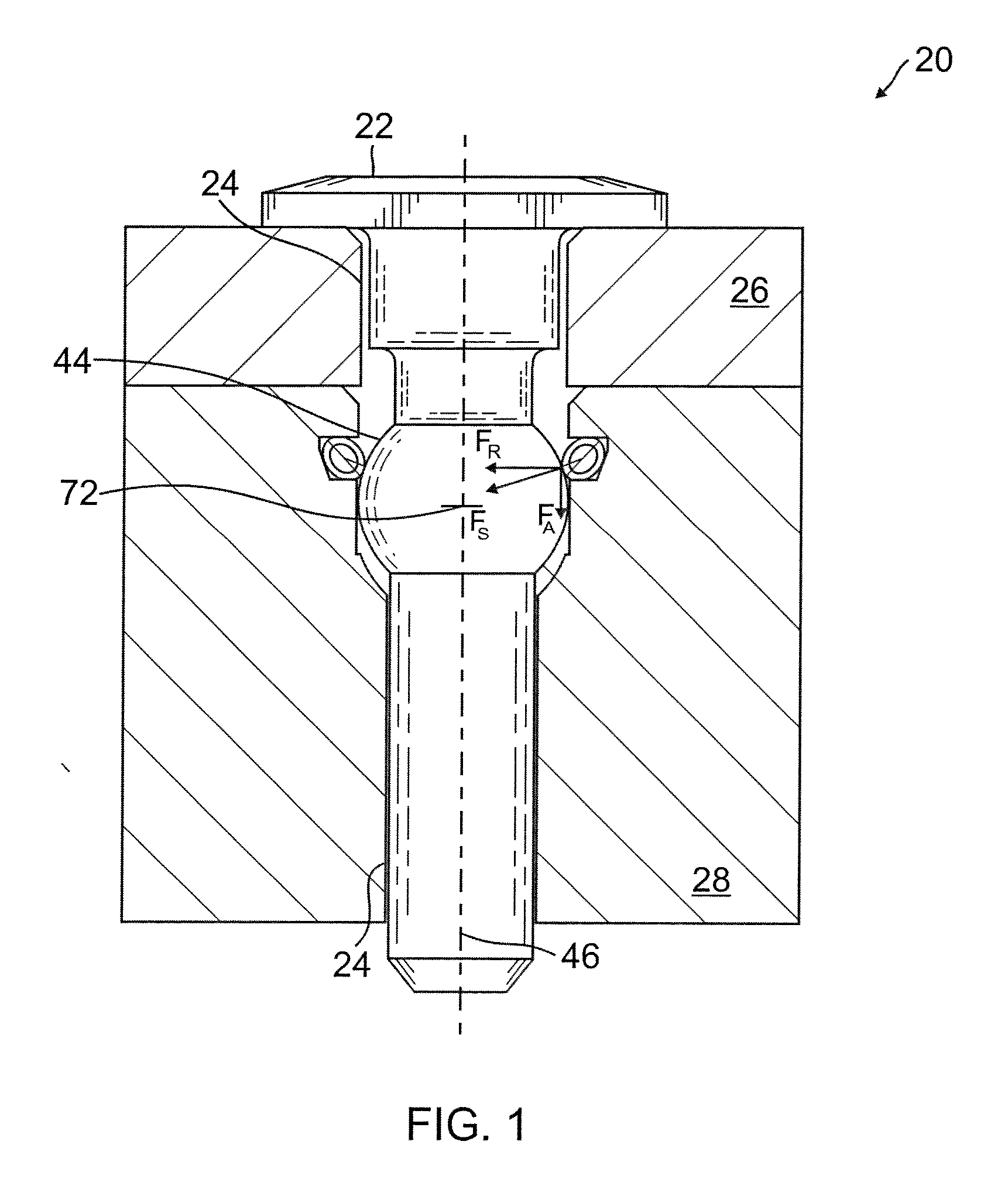 Apparatus including a pin connector for securing a first member and a second member to one another, and associated methods