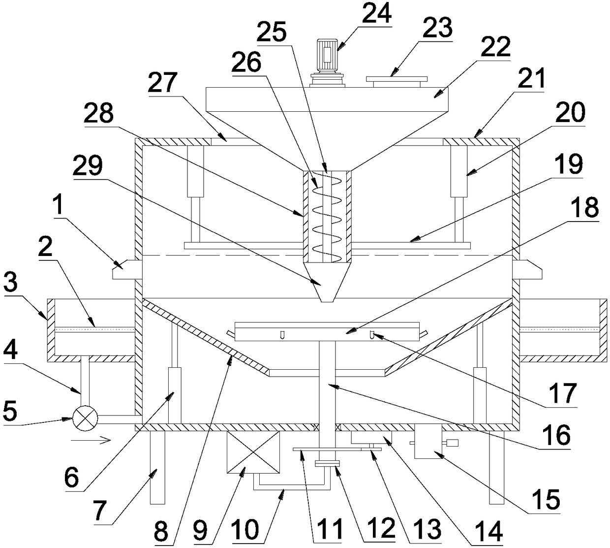 Continuous-type rapid water separating device for agriculture rice seeds