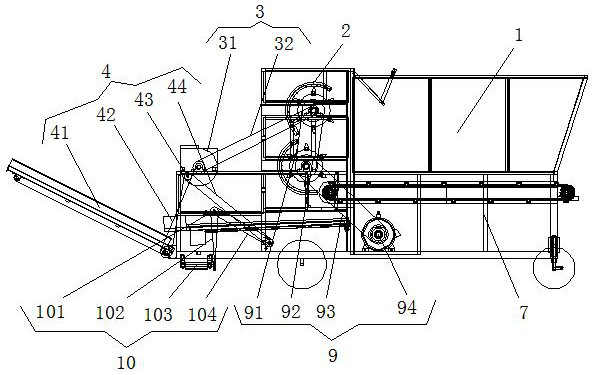 Pull-type crop straw crushing device