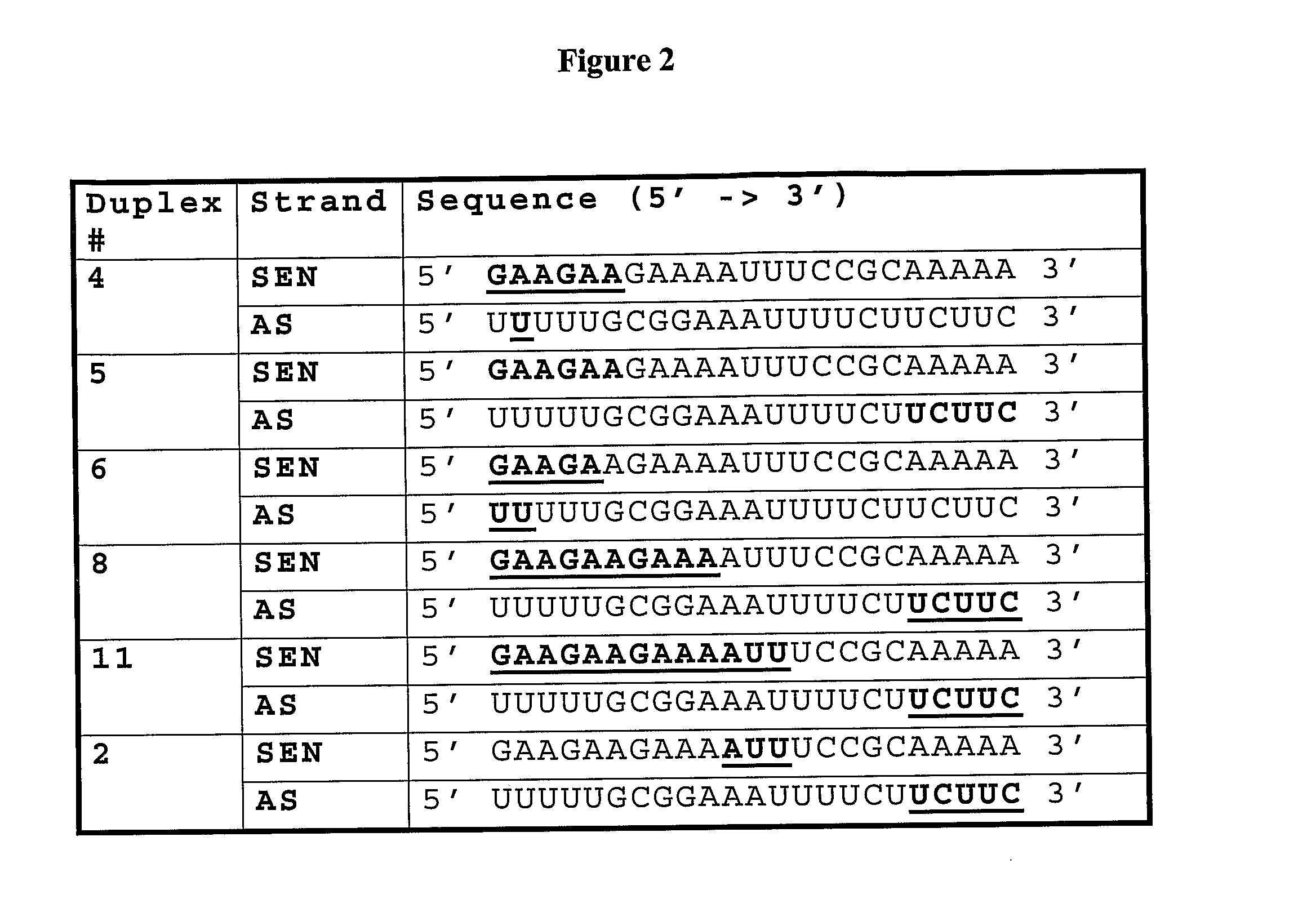 Novel sirna structures