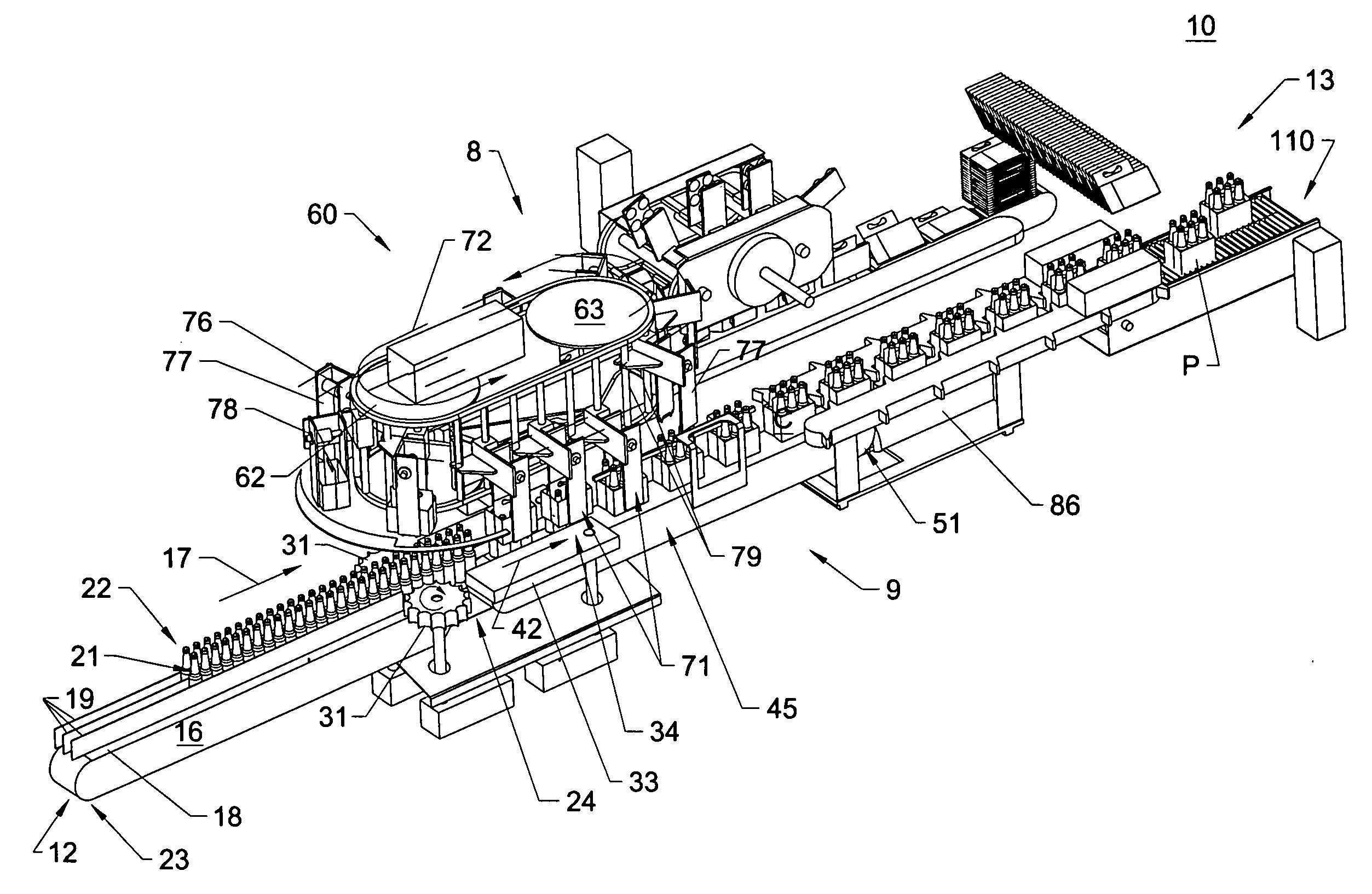 Packaging system having loading carousel