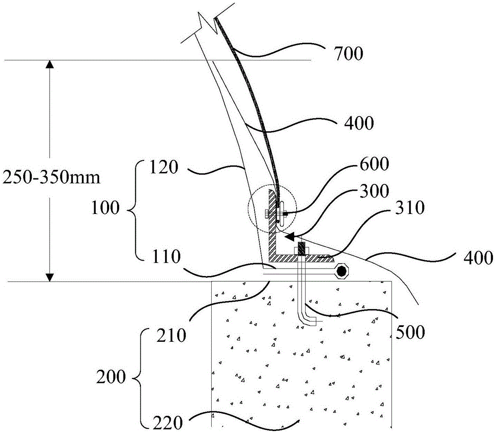 Bottom fixing device for air film building and air film building