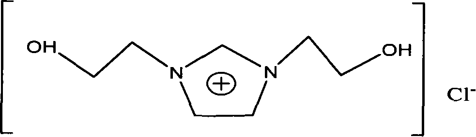 Chloride 1,3-di(2-hydroxy ethyl) imidazole ionic liquid and method for synthesizing same