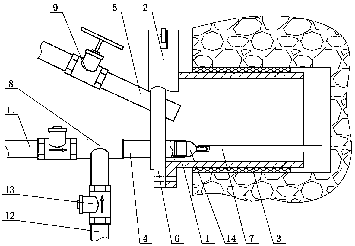 Segmented hole-sweeping and retreating controlled grouting equipment for avoiding grouting walls