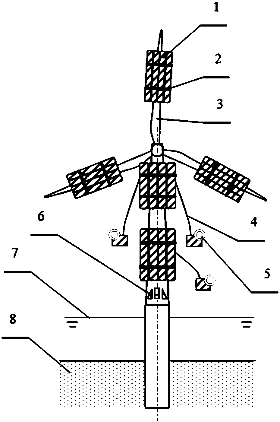 Overall disassembly device and method of offshore single-pile fan based on blasting