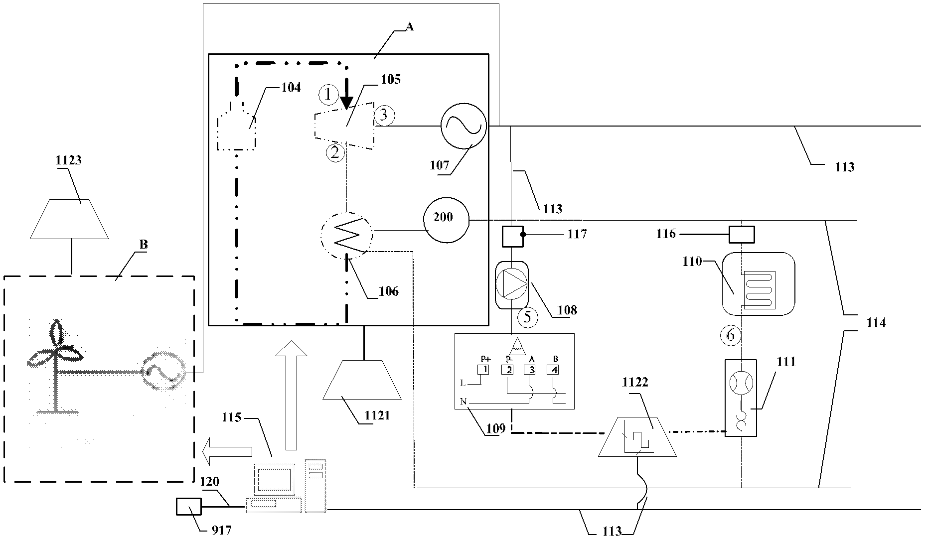 Wind power output scheduling system and method realized by combined control of heat and power cogeneration and refrigeration load