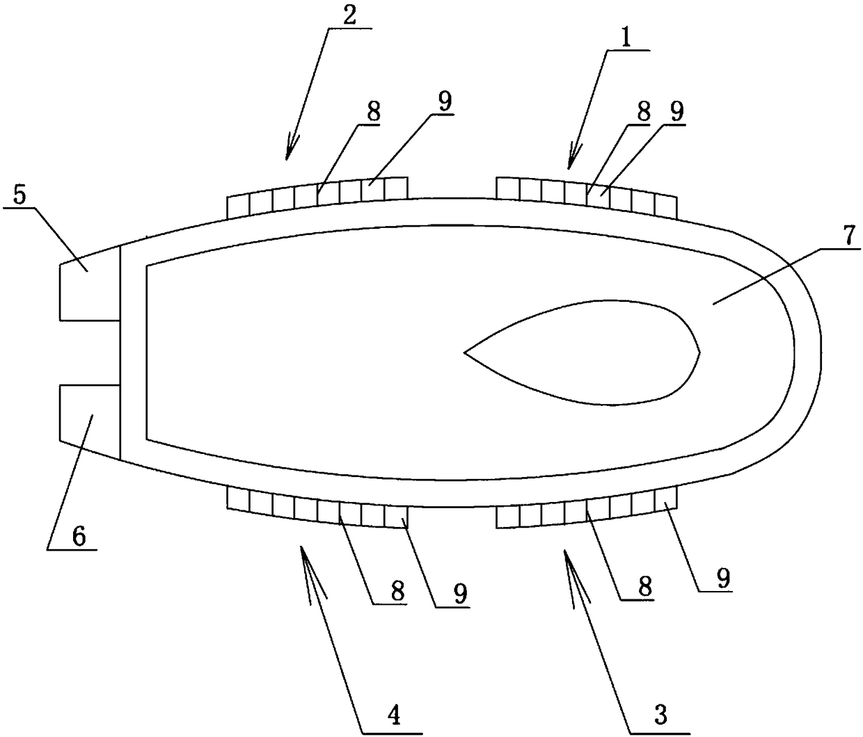 Long-fin torsional wave-propelled bionic underwater vehicle and motion mode thereof