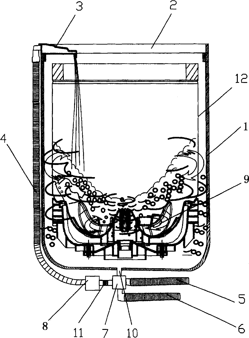 Outer bucket cover with spray function and washing machine using thereof