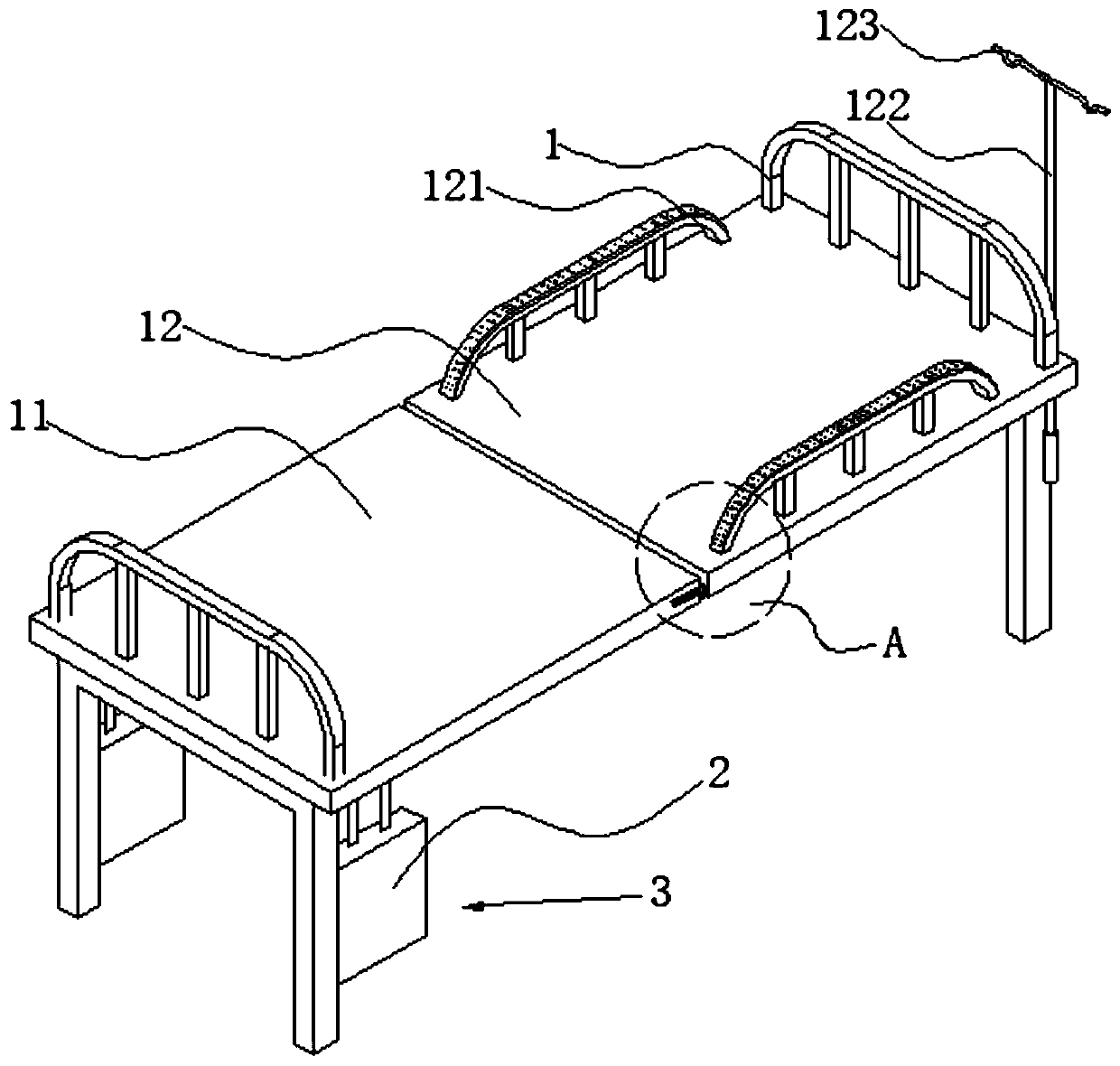 Lifting care bed