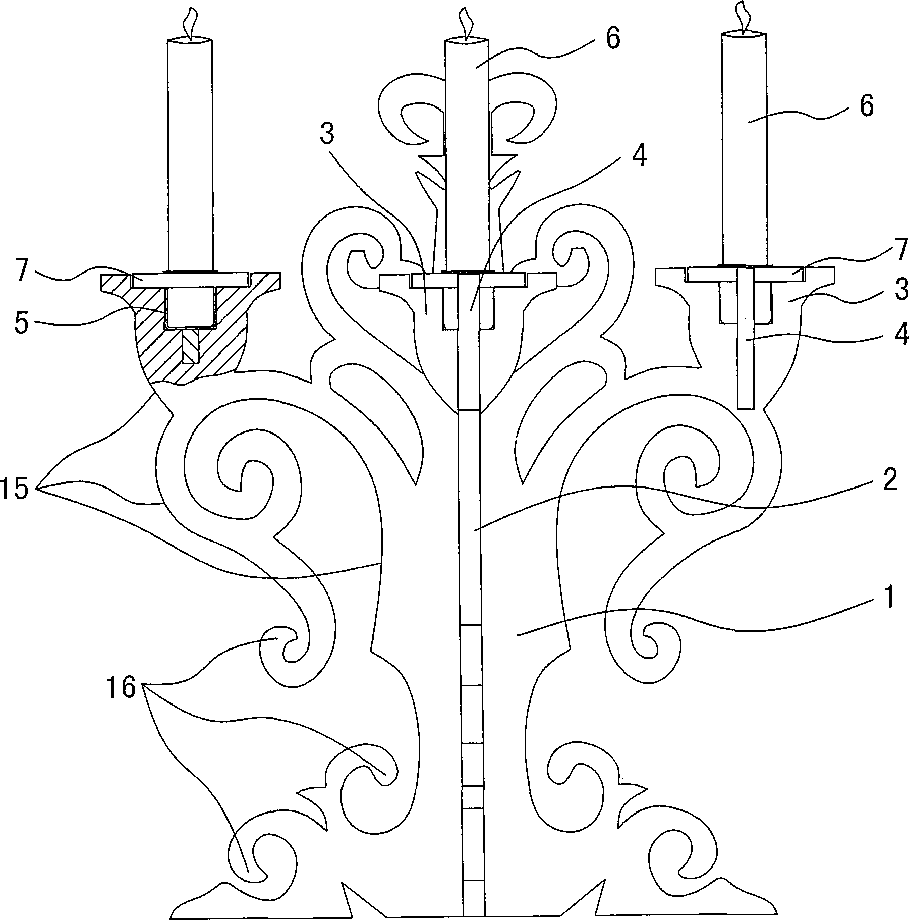 Wooden inserting candleholder