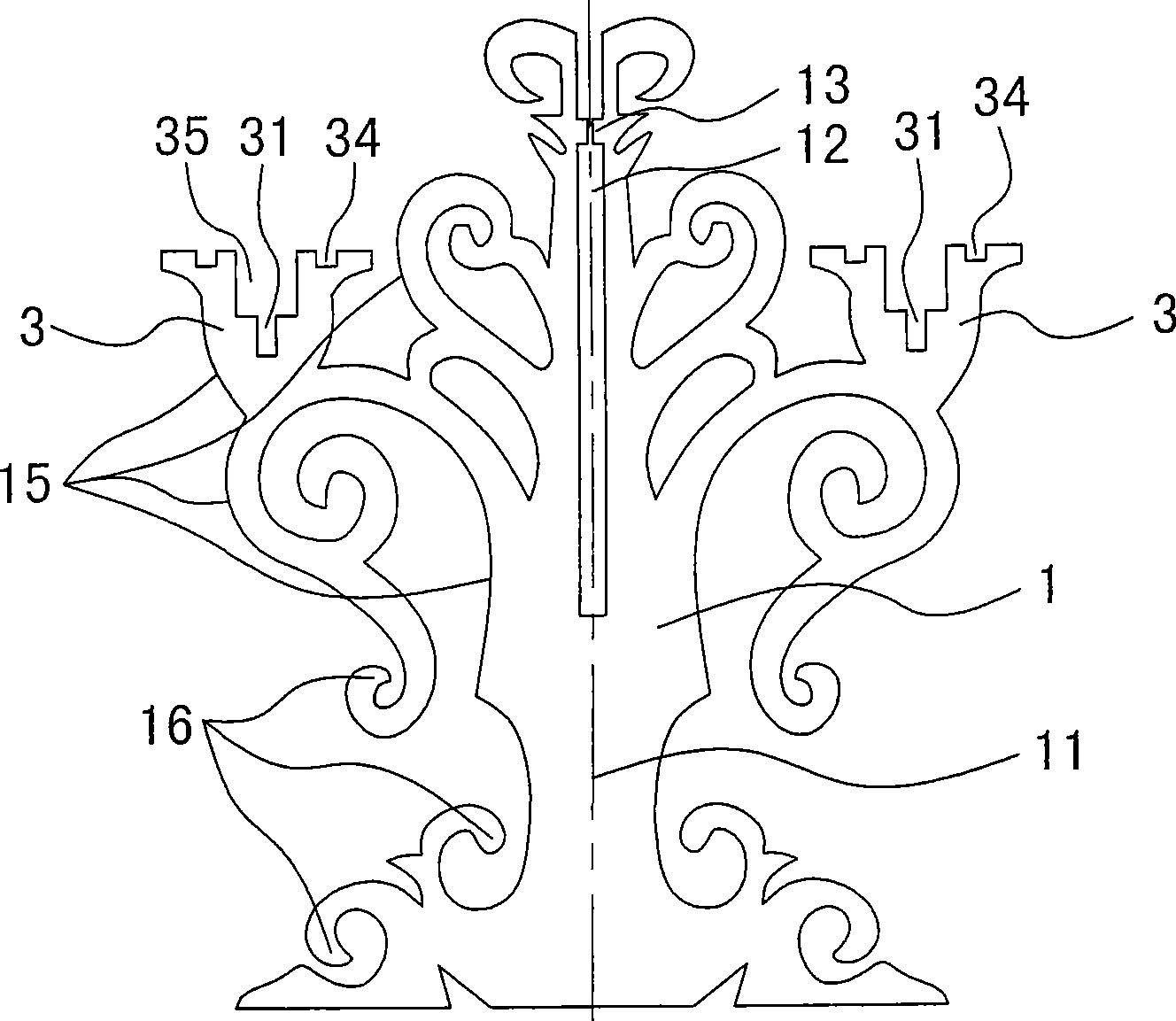 Wooden inserting candleholder