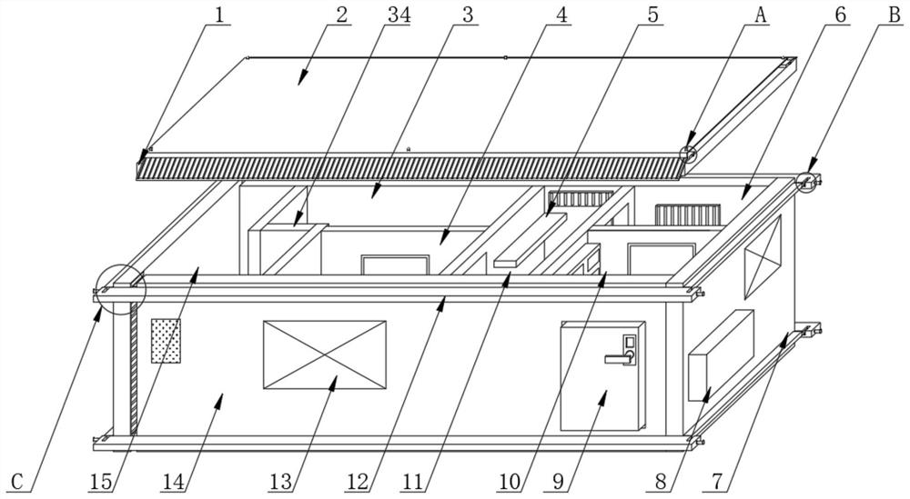 Mobile shelter hospital capable of being quickly and modularly built