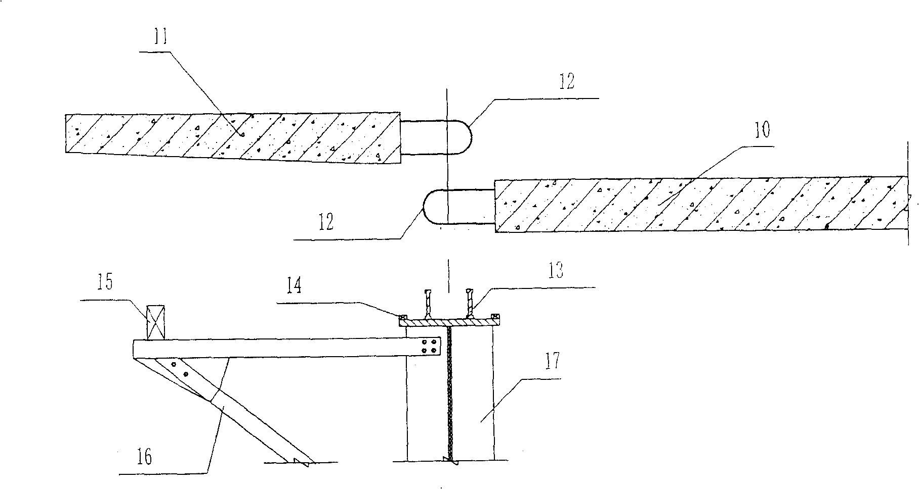 Superposition beam structure for prefabricated bridge surface plate and steel beam close combination