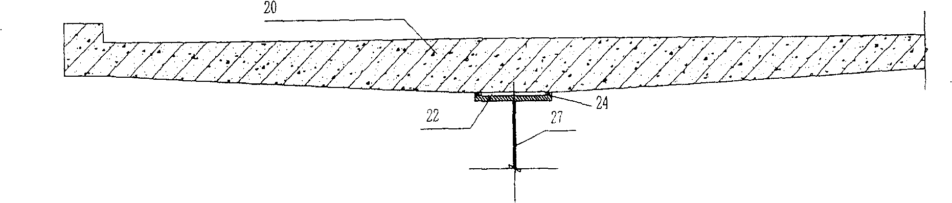 Superposition beam structure for prefabricated bridge surface plate and steel beam close combination