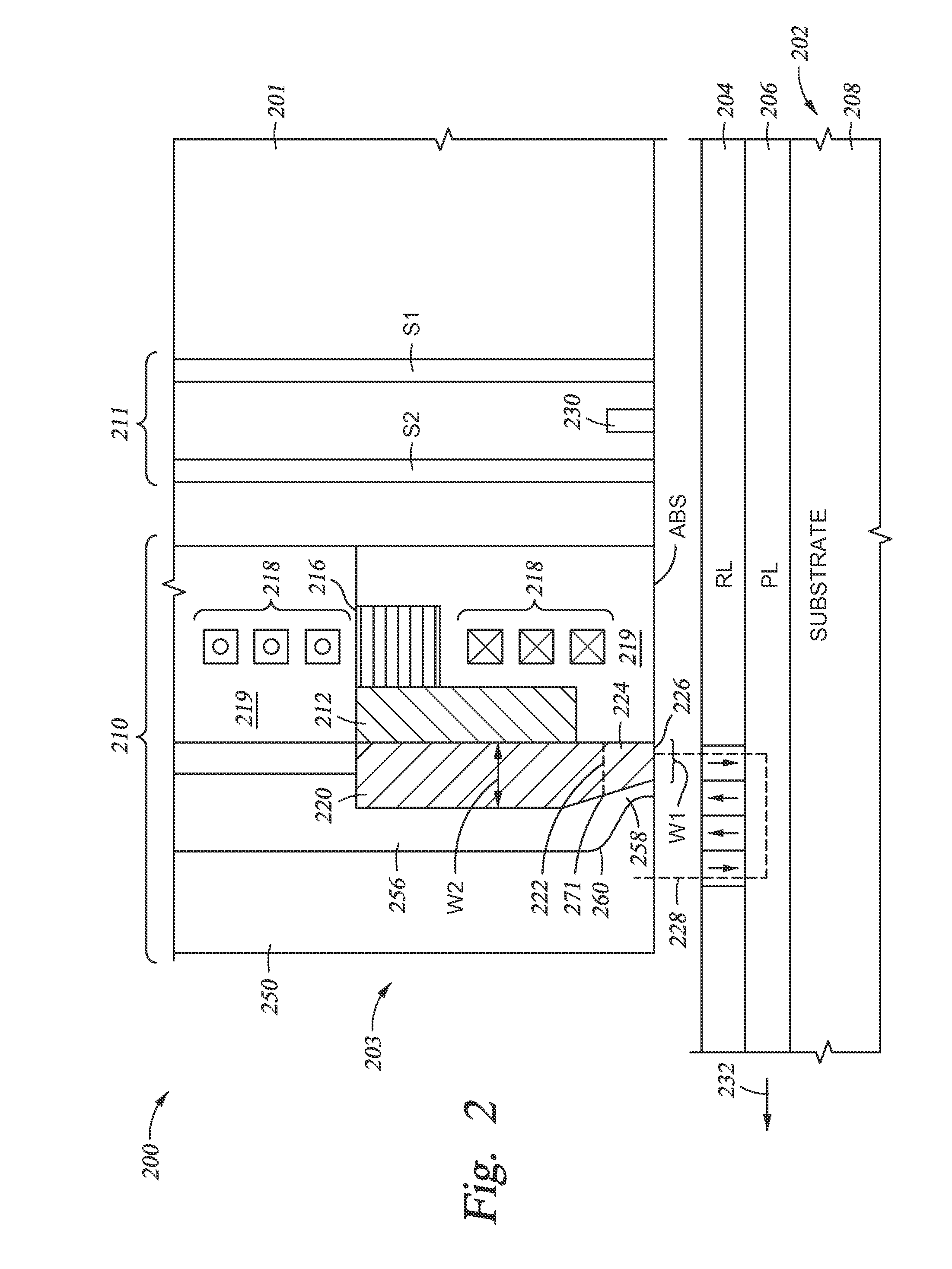 Narrow read-gap head with recessed afm