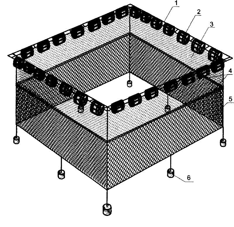 Method for processing net-combined-type neritic square net cage