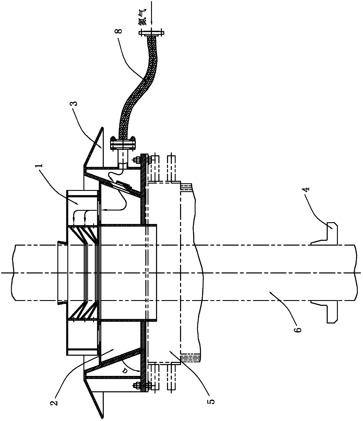 Follow-up oxygen lance nitrogen seal device