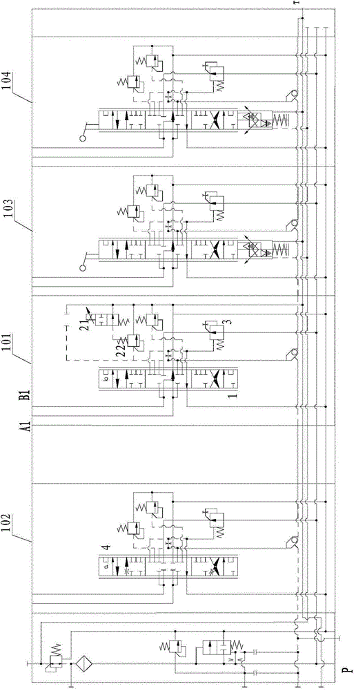 Pressurizing circuit, assisting hydraulic circuit and rotary drilling rig hydraulic system and rotary drilling rig