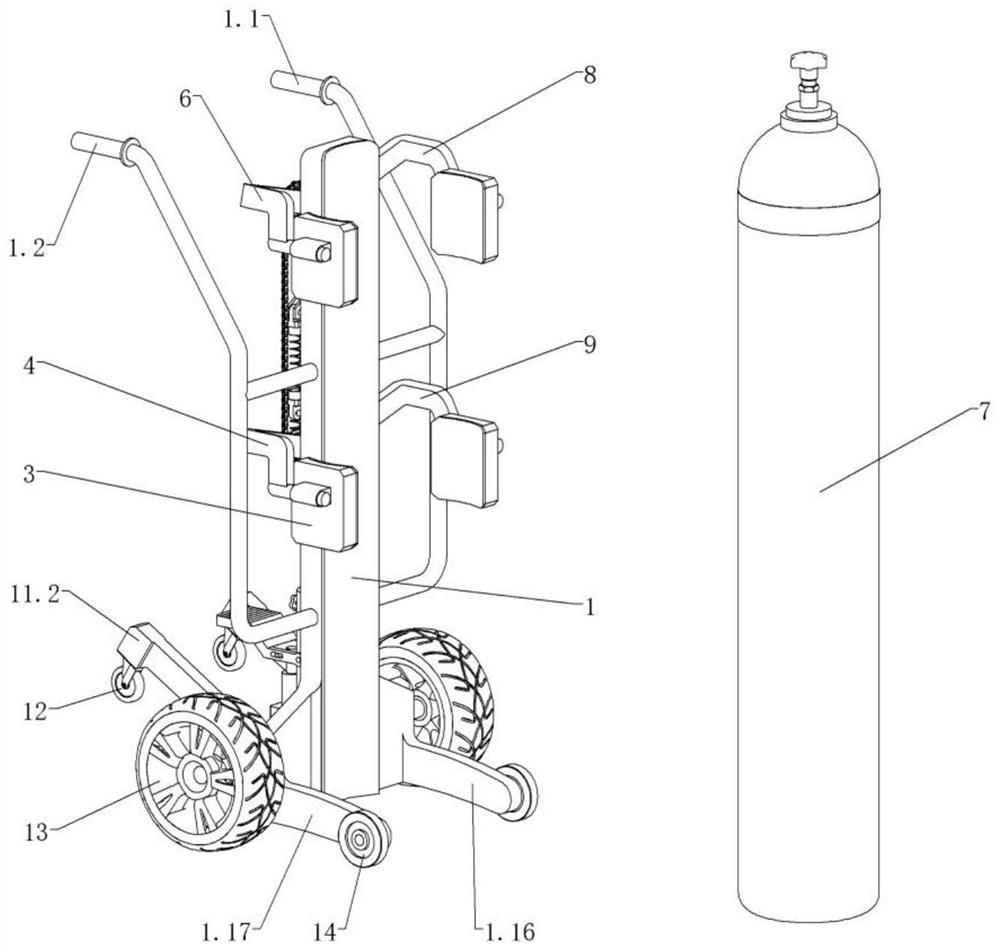 Medical oxygen cylinder carrier convenient to load and unload