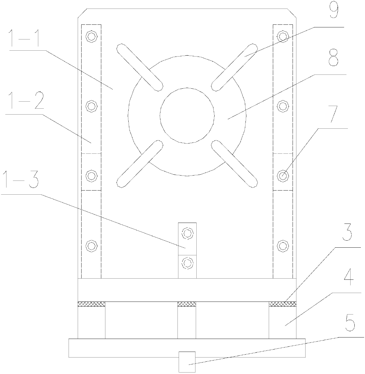 Motor performance testing device with high-strength equivalent weight support