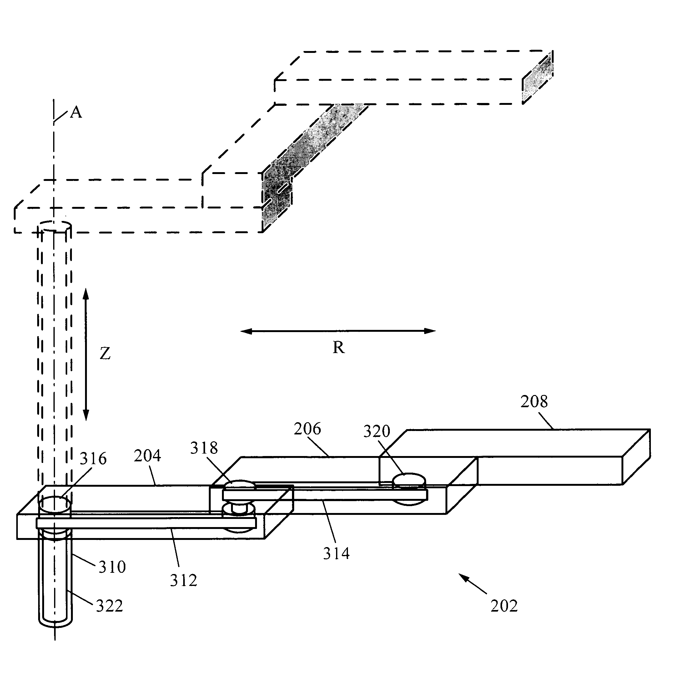 Belt-driven robot having extended Z-axis motion