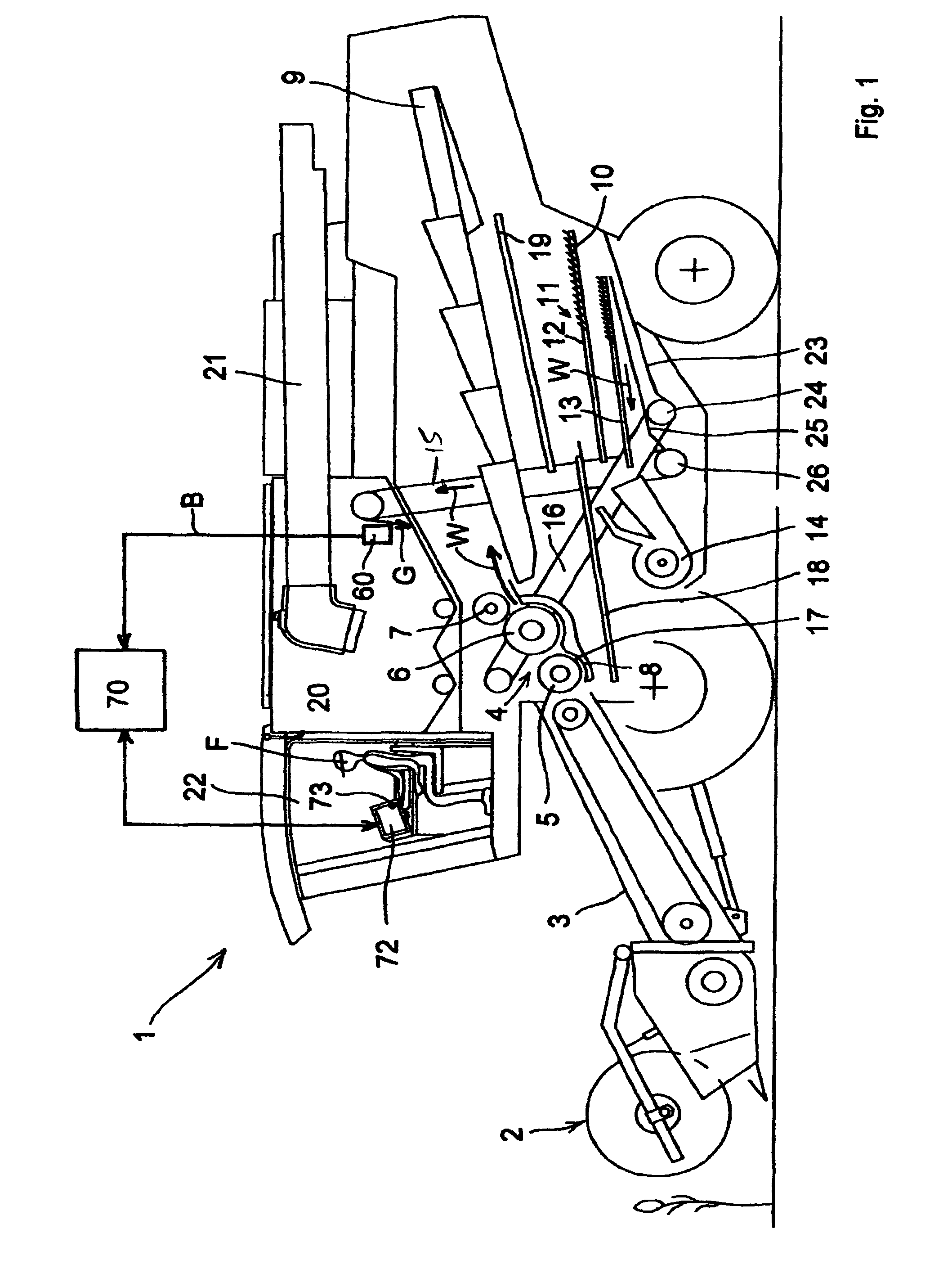 Method for adjusting a working unit of a harvesting machine