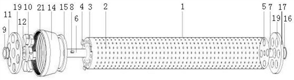 Flushing device with porous rotary jet structure