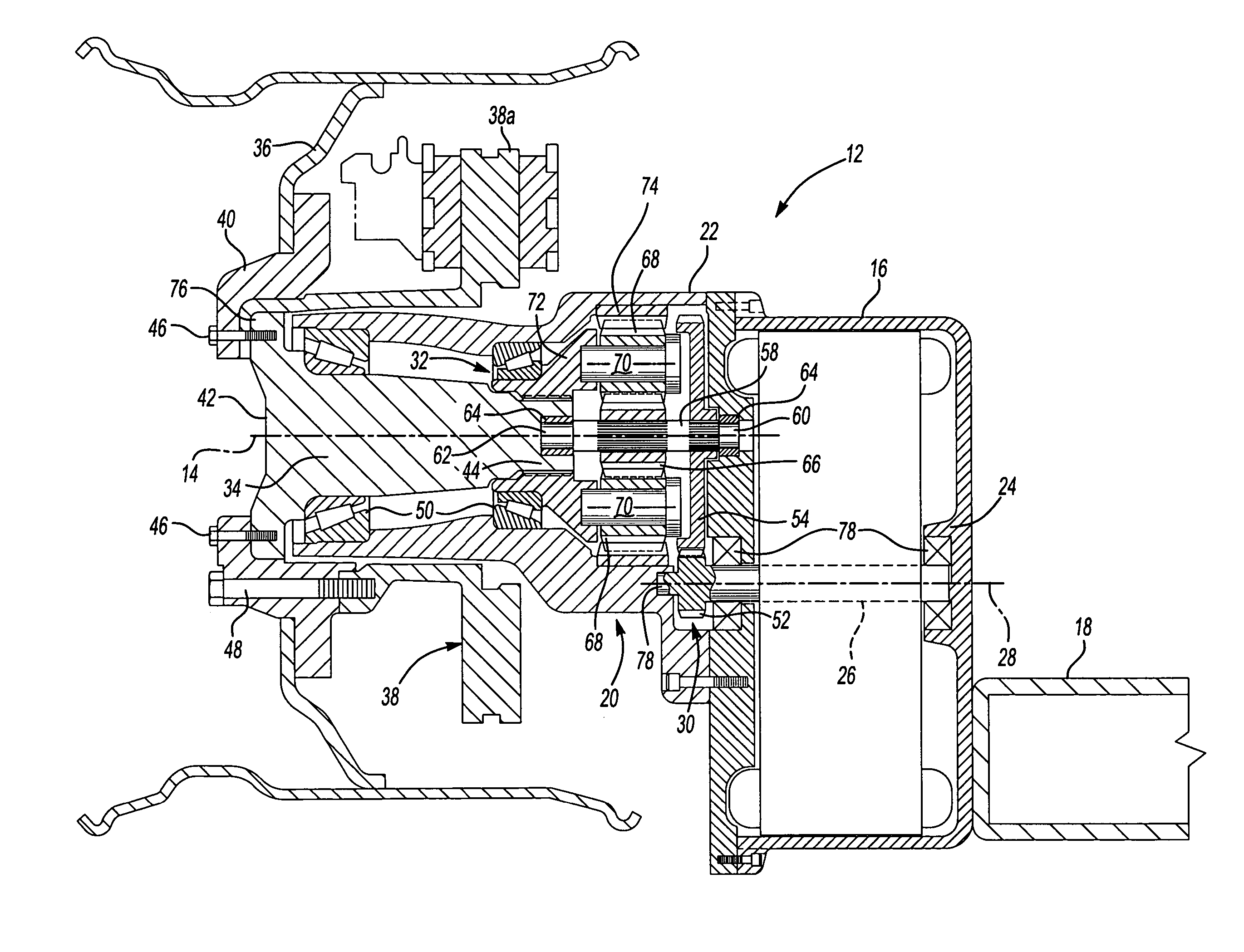 Double reduction electric drive wheel assembly