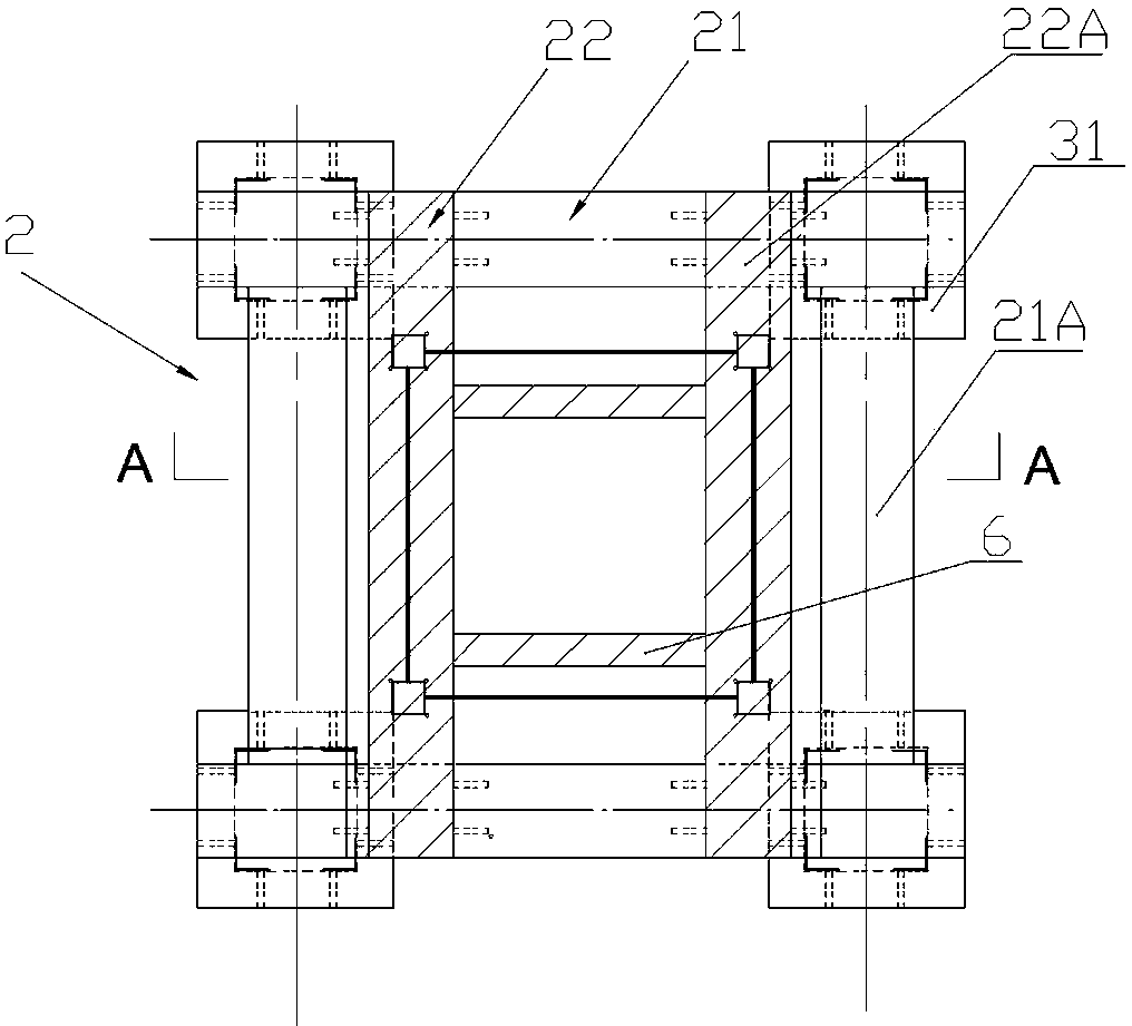 Adjustable tower crane steel platform foundation