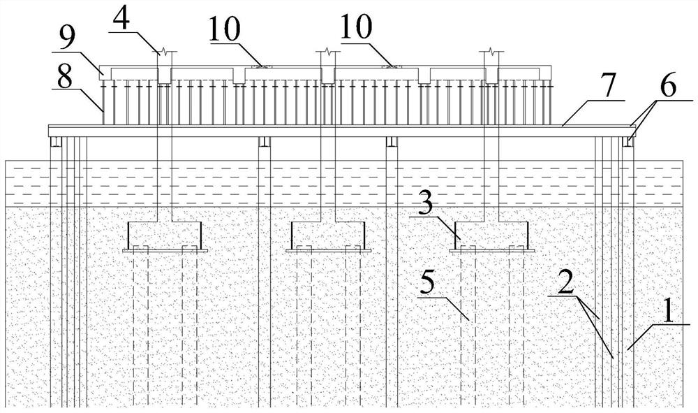 Platform construction method capable of being recycled at river channel flood discharge port